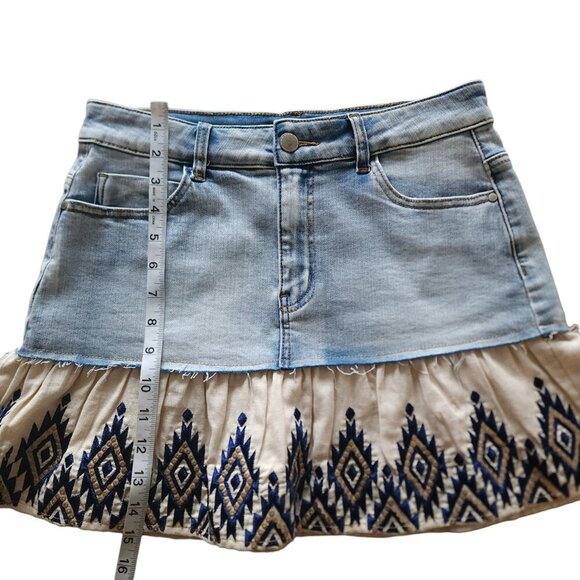 Desigual Flounce patchwork denim mini skirt - Picture 3 of 6